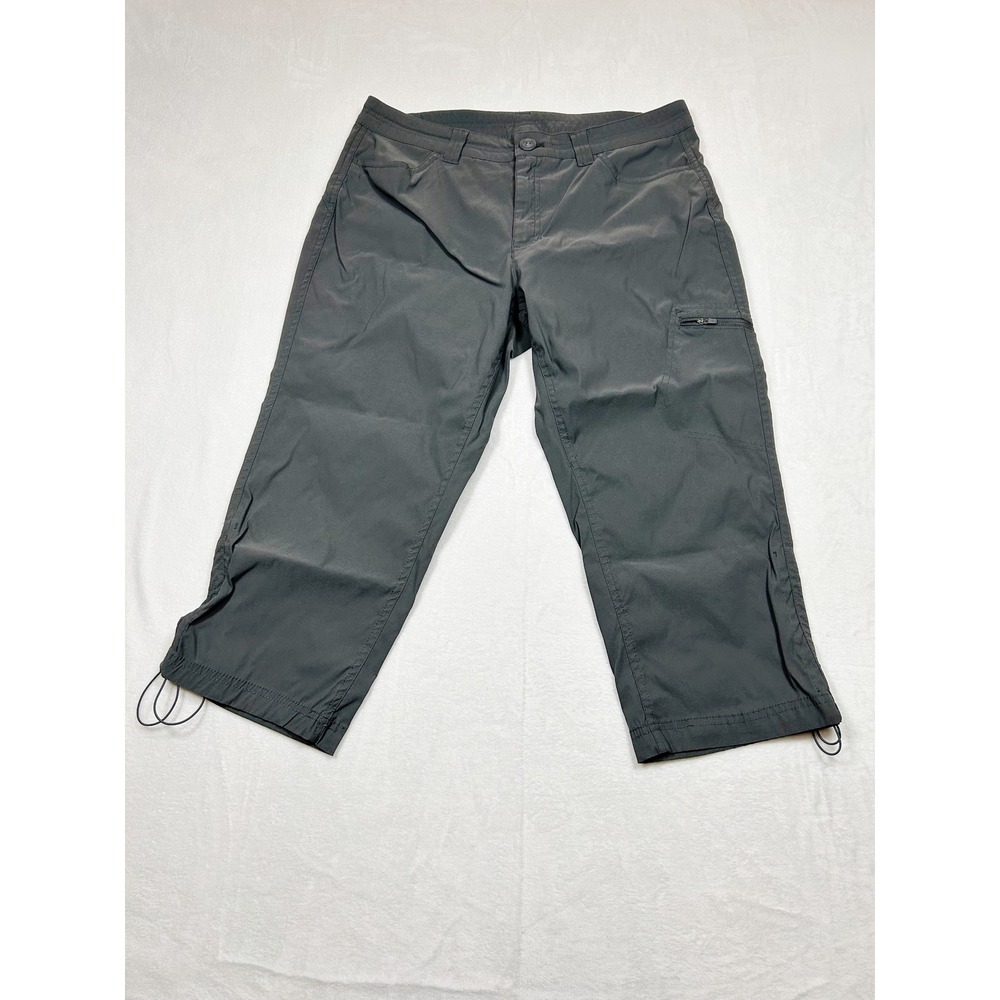Eddie Bauer Travex Gray Hiking Capri Pants Womens 10 Stretch Cargo Outdoor